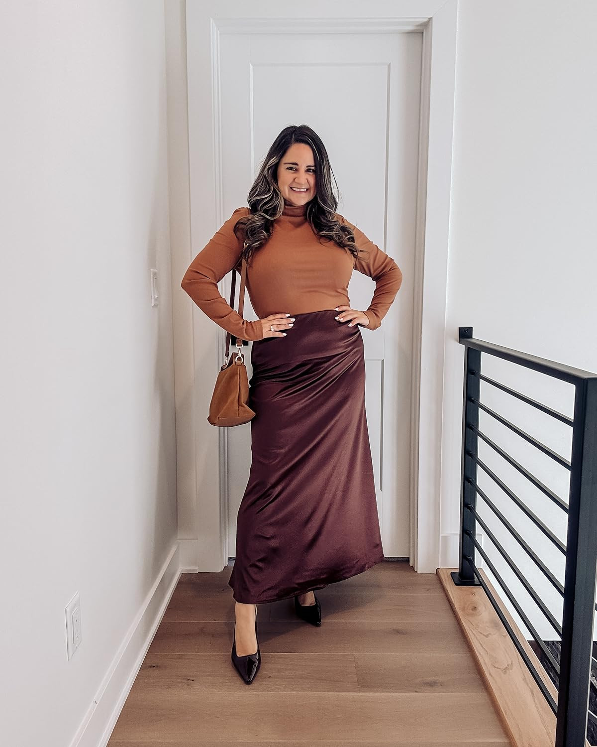 Satin Midi Skirt Outfit  | Amazon (US)