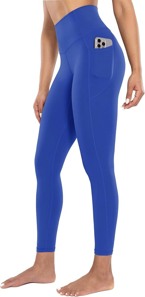 ENERBLOOM Workout Leggings with Pockets for Women High Waist Yoga Pants 25"/28" Cream Soft Lightw... | Amazon (US)