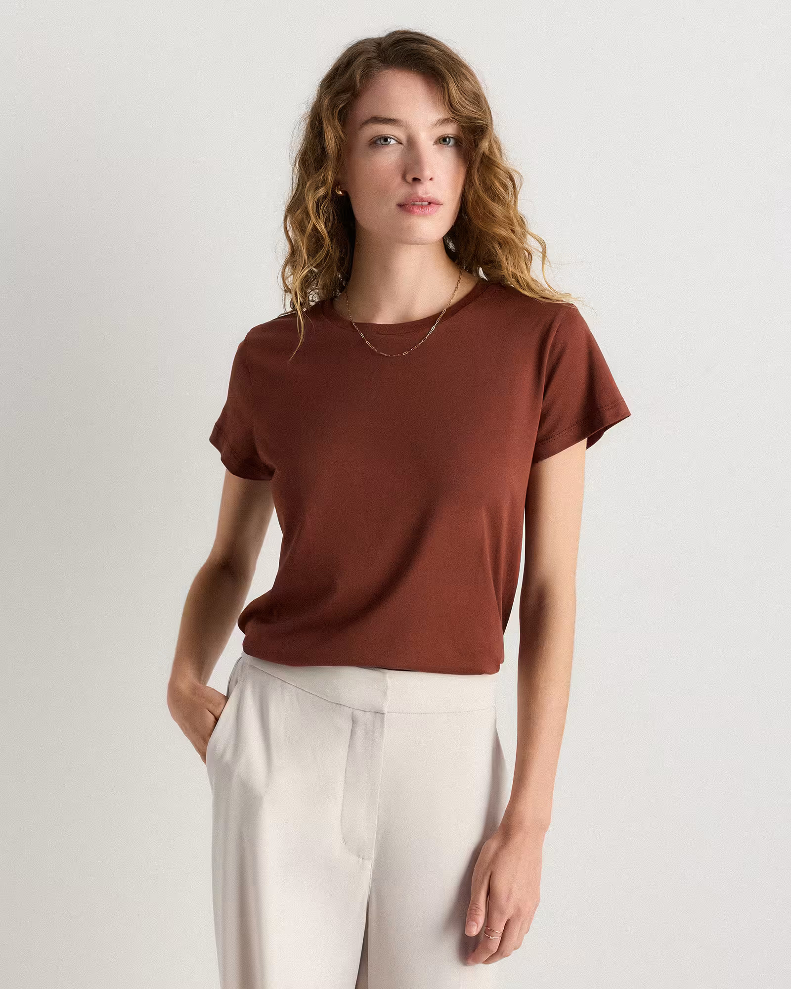 Cotton Modal Crew Neck Swing Tee | Quince
