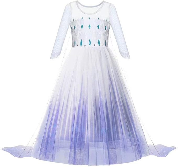 Princess Dress up Costume - Girls Ice 2 Halloween Birthday Party Cosplay Outfit for Little Child ... | Amazon (US)