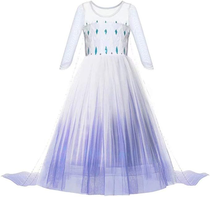 Princess Dress up Costume - Girls Ice 2 Halloween Birthday Party Cosplay Outfit for Little Child ... | Amazon (US)