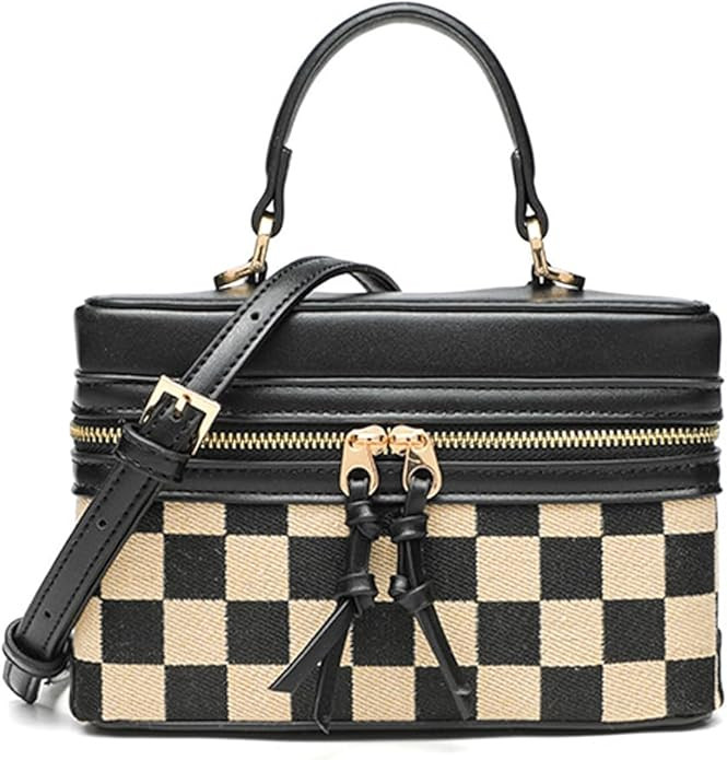 Crossbody Bag for Women Small Top Handle Purse Designer Box Shoulder Handbag Trendy Purse | Amazon (US)