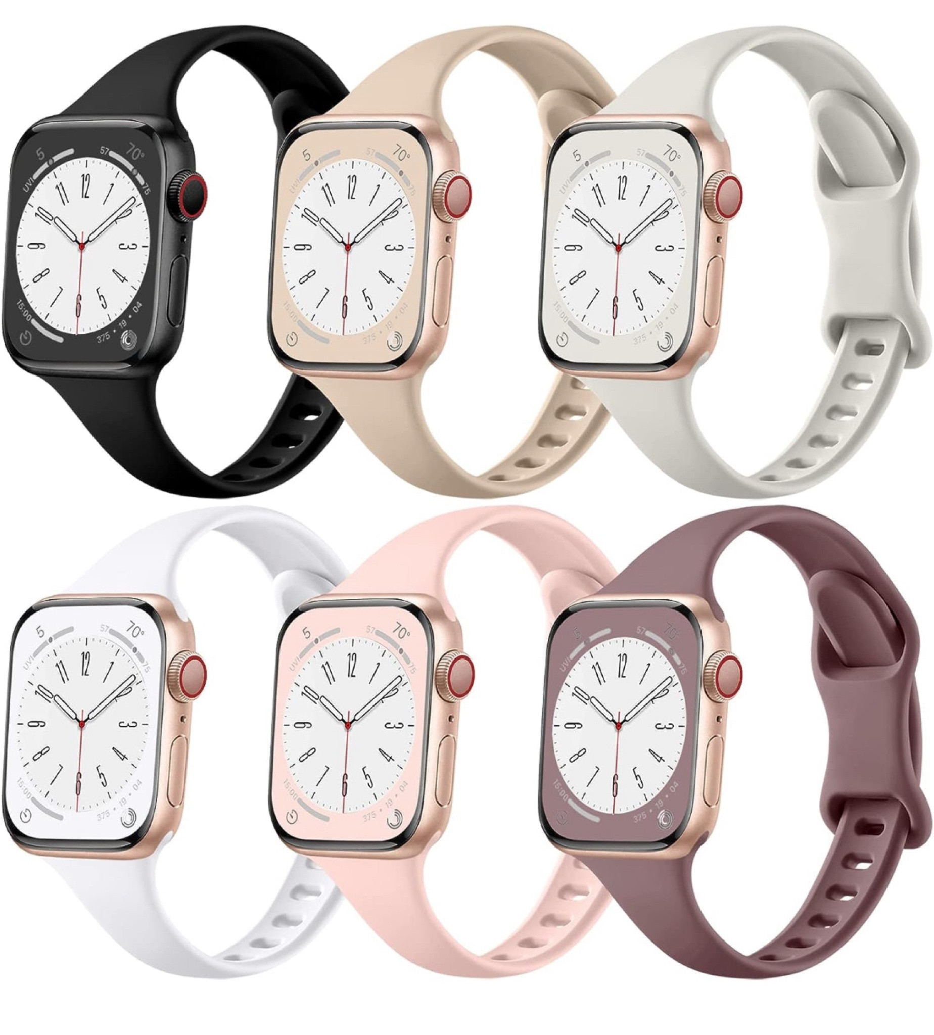 53% off plus 30% off 🎉

Lerobo 6 Pack Slim Bands Compatible with Apple Watch Band 40mm 38mm 44mm 42mm 41mm 45mm for Women Men, Soft Silicone Waterproof Sport Strap Replacement Wristbands for iWatch Series 9 8 7 6 5 4 3 2 1 SE Ultra/Ultra2

#LTKGiftGuide #LTKSaleAlert