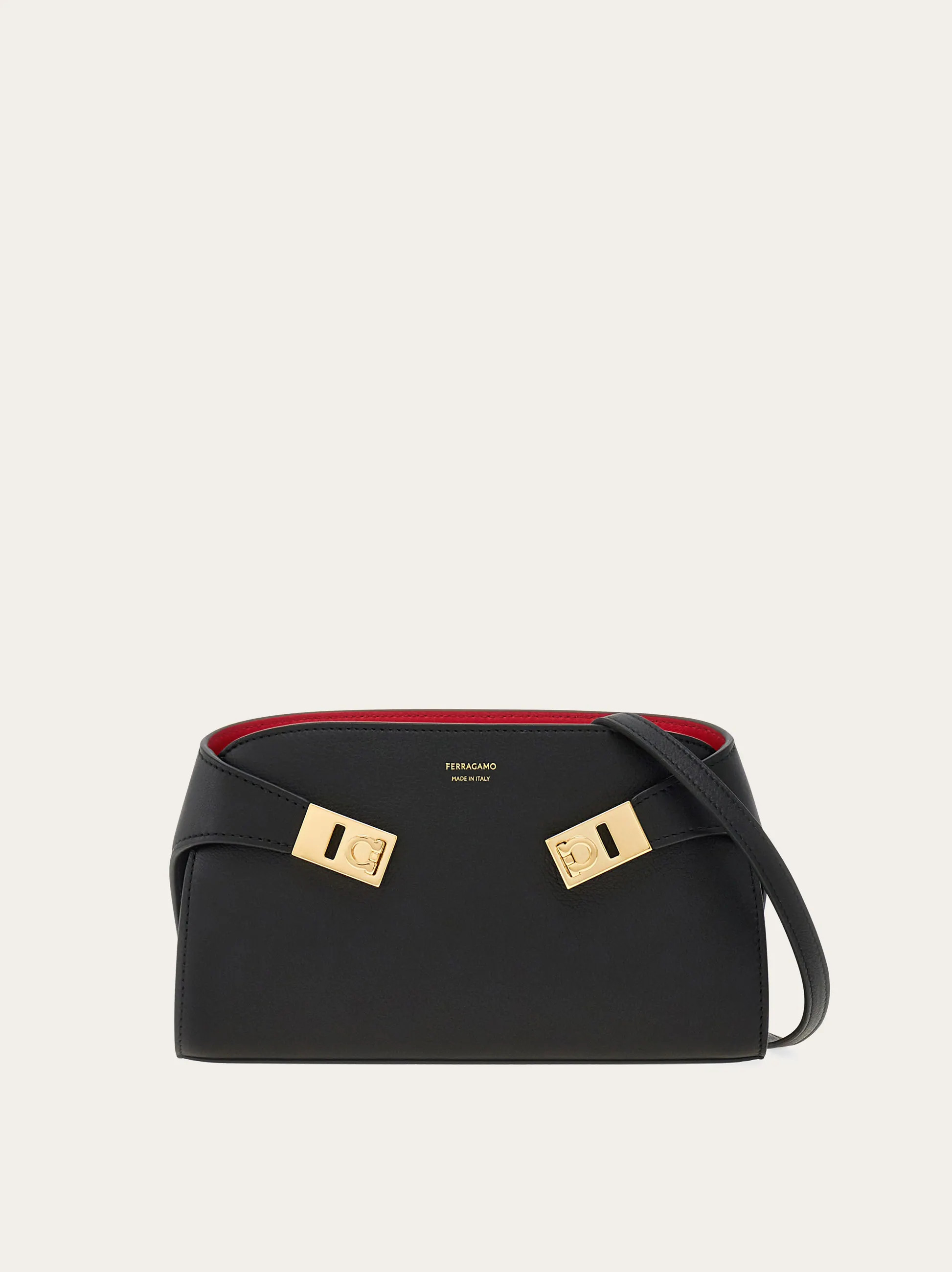 Ferragamo Women Hug mini bicolor crossbody bag Black | Ferragamo
