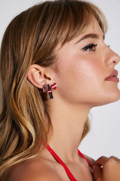 Rhinestone Coca-Cola Earring Set | Forever 21