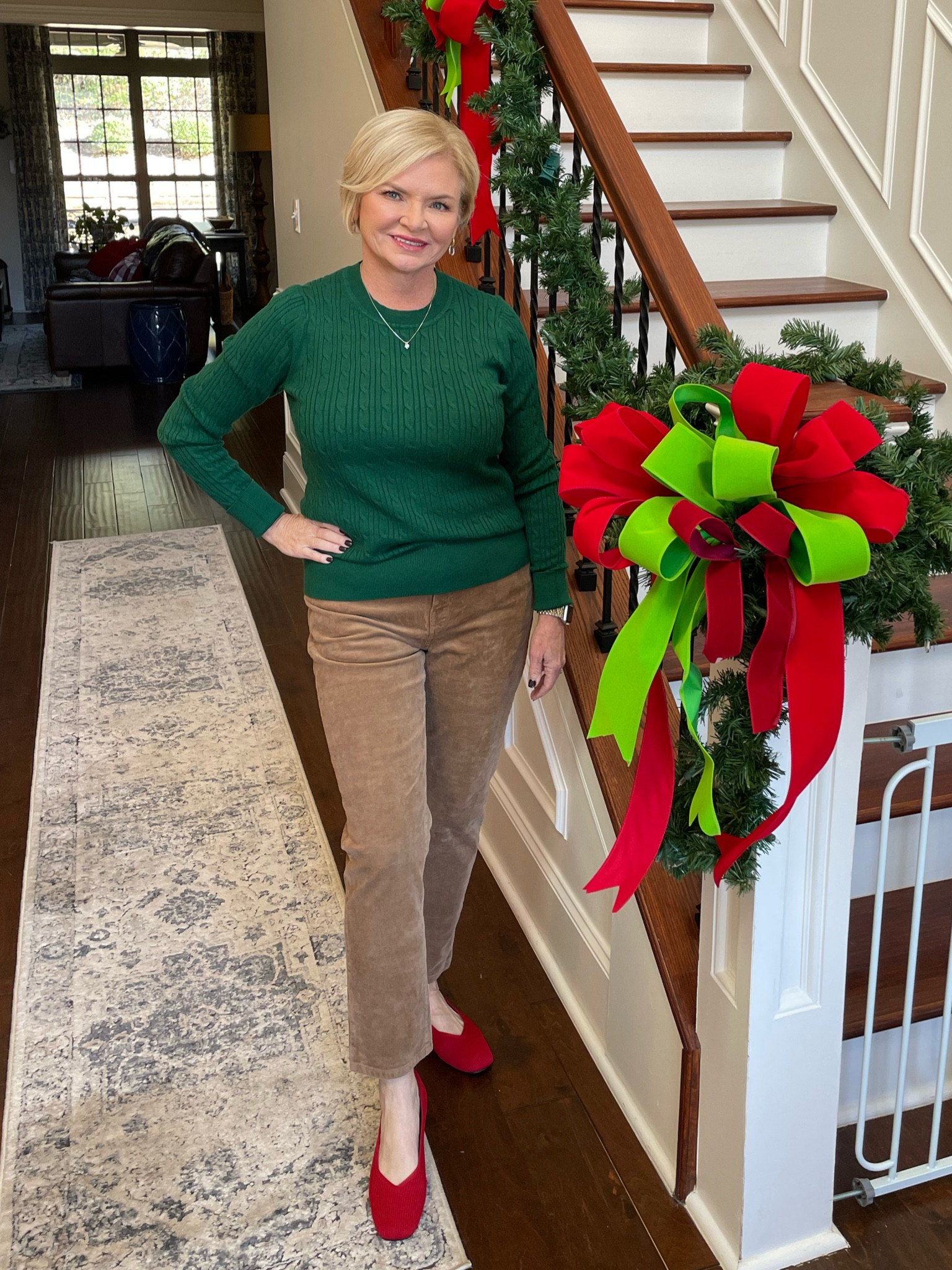 Wearing Small sweater, 6P pants

Corduroy
Sweater
Holiday outfit 
Christmas outfit
Cozy
Winter outfit
Petite 

#LTKfindsunder100 #LTKover40 #LTKHoliday
