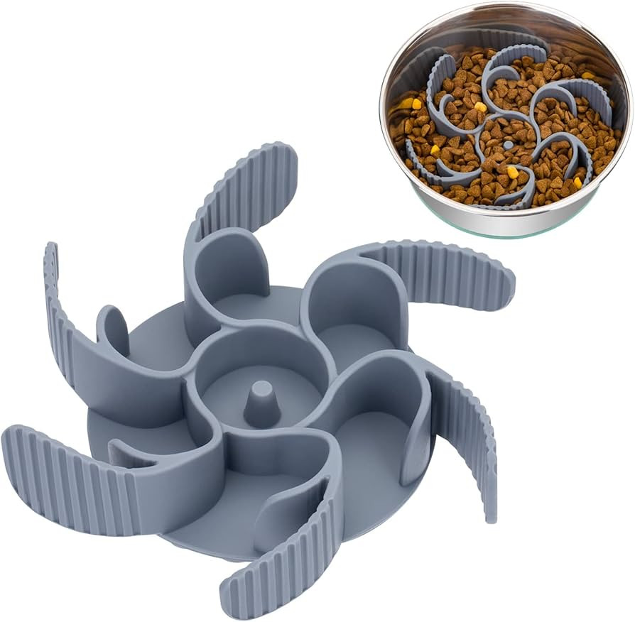 Slow Feeder Dog Bowls Insert [Octopus Suction Cups] Super Firm Slow Eating Dog Bowl [Cuttable] fo... | Amazon (US)