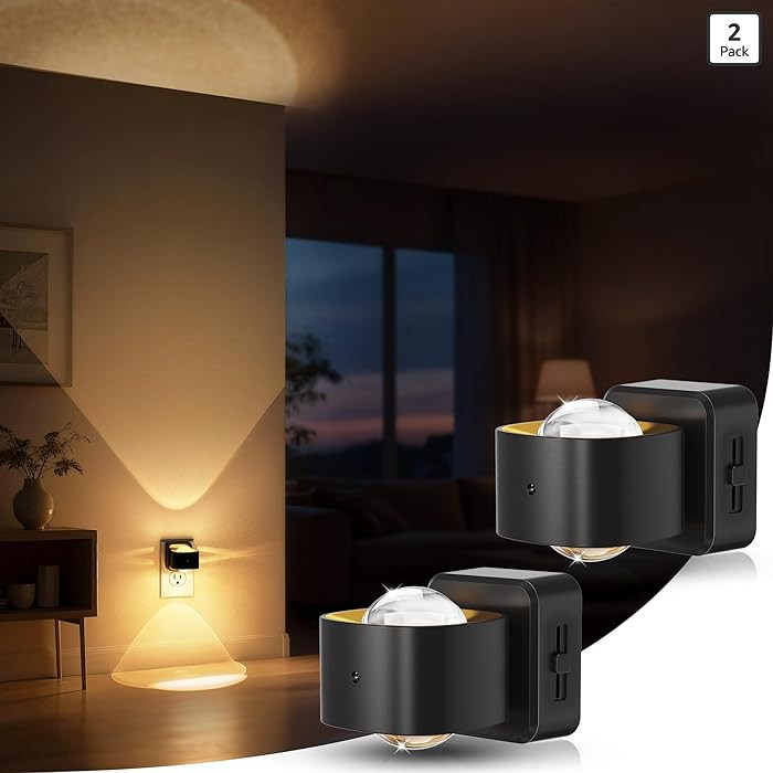 Briignite Night Light Projector, LED Night Lights Plug into Wall, 180° Rotating Night Light for ... | Amazon (US)