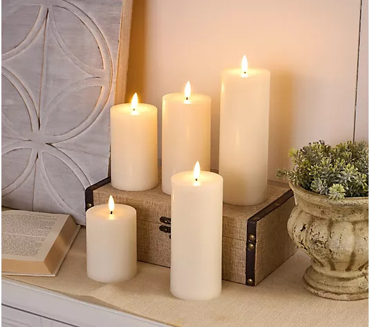Home Reflections 5-pc Flameless Pillar Candles with Gift Box | QVC