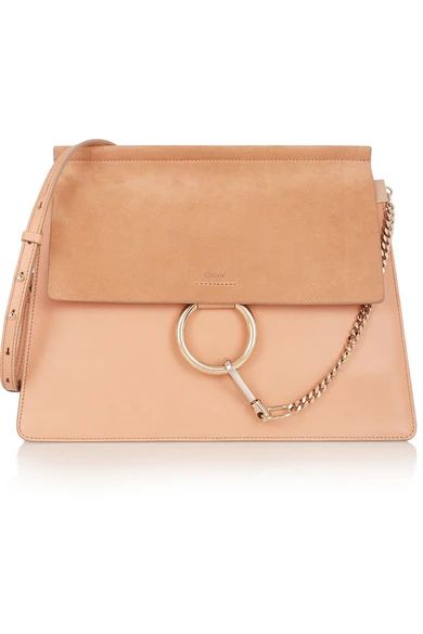 Faye medium leather and suede shoulder bag | NET-A-PORTER (UK & EU)
