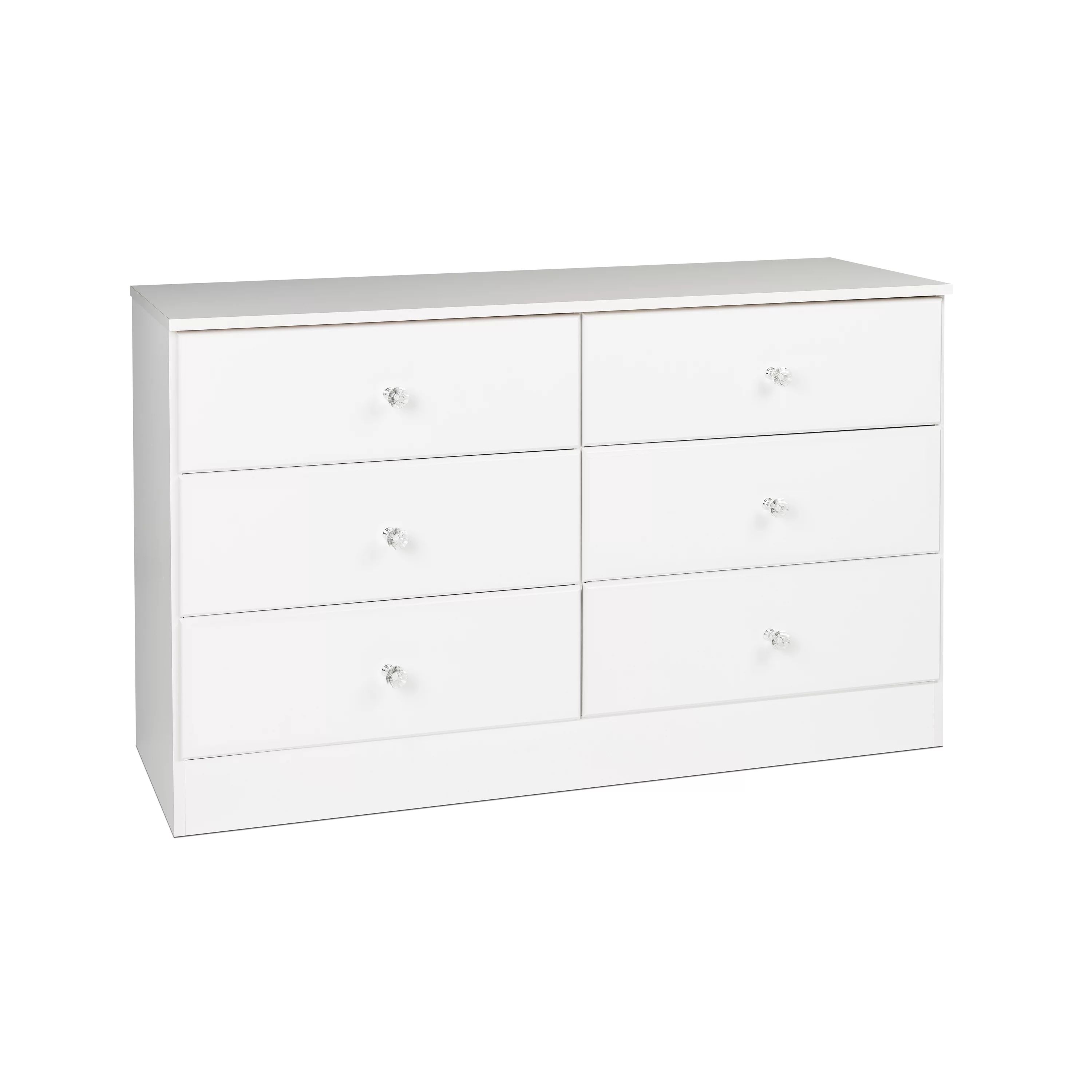 Prepac Astrid 6-Drawer Dresser, Crystal White&nbsp; - Walmart.com | Walmart (US)