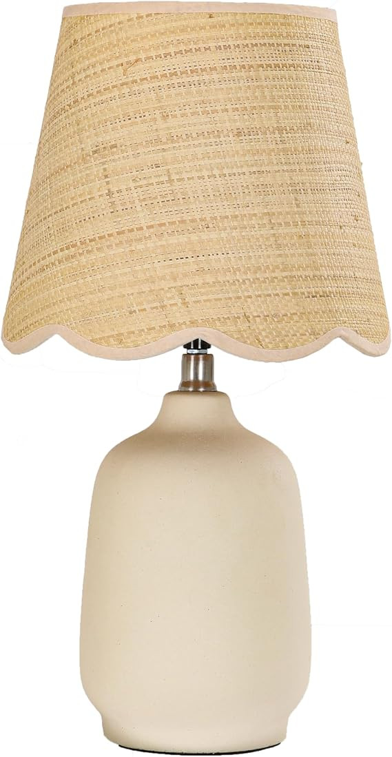 19" Modern Ceramic Table Lamp for Living Room Cream Base Desk Lamps for Bedroom Farmhouse Bedside... | Amazon (US)
