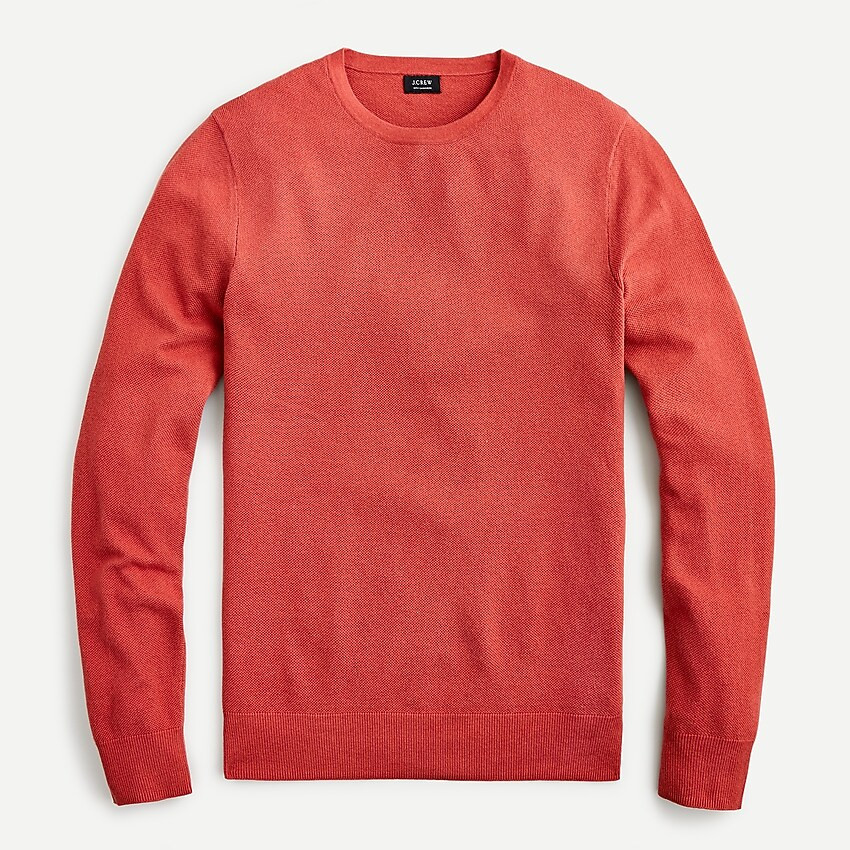 Cotton-cashmere piqué crewneck sweater | J. Crew US