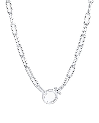 gorjana Women's Parker Necklace, Silver Plated Adjustable Paperclip Link Chain, Chunky Clasp, Minimalist Stacking Layering Jewelry for Everyday, Gifts, and Occasions | Amazon (US)