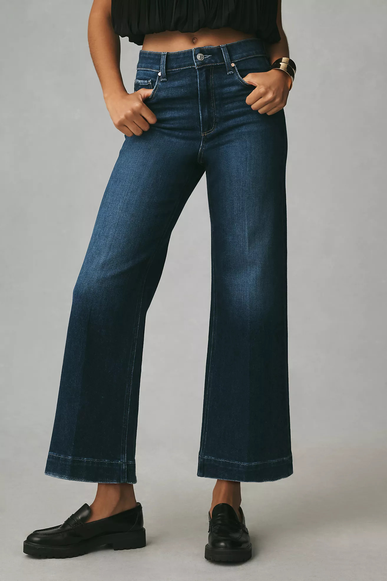 PAIGE The Anessa High-Rise Crop Wide-Leg Jeans | Anthropologie (US)