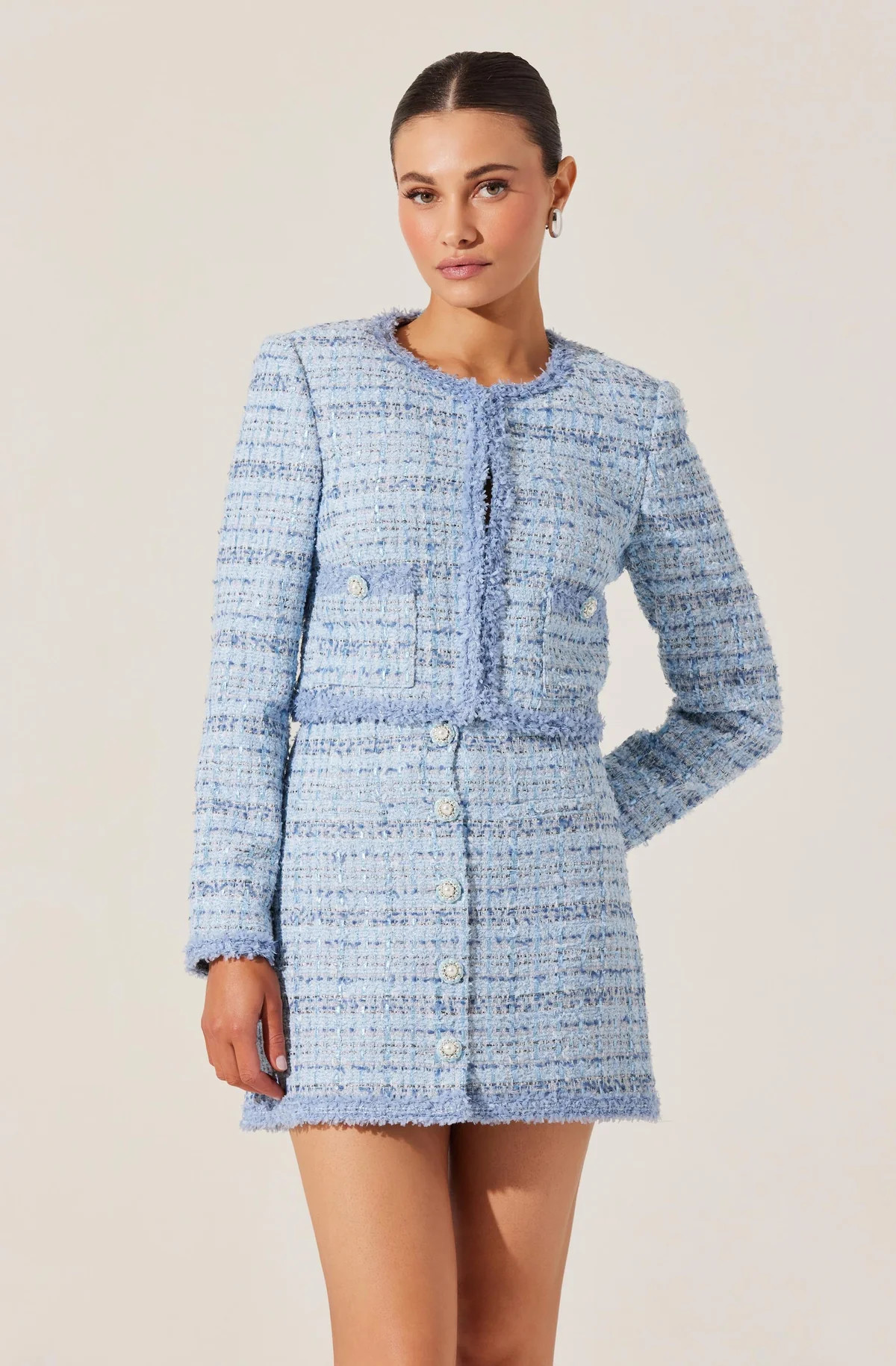 Milena Tweed Contrast Trim Jacket | ASTR The Label (US)
