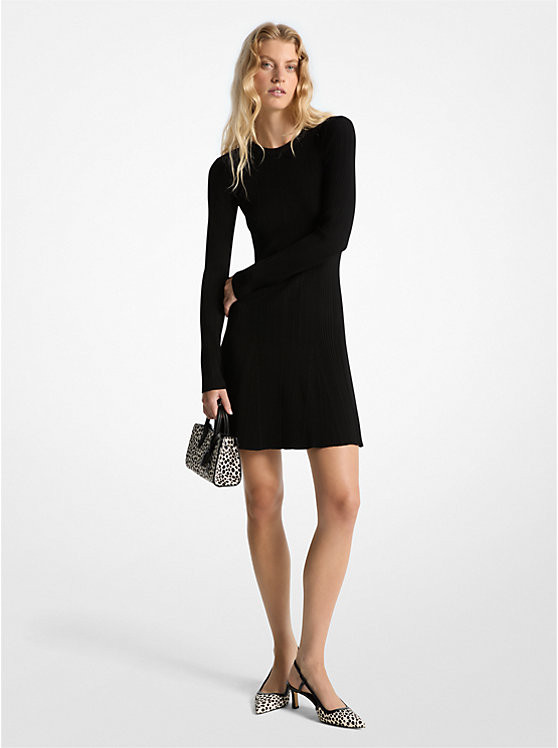 Ribbed Stretch Viscose Blend Dress | Michael Kors CA