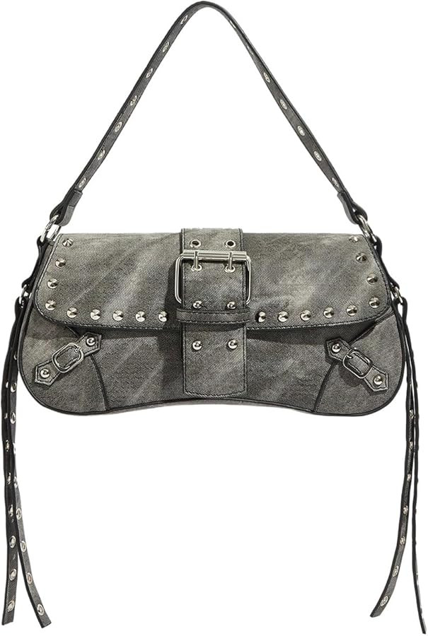 Verdusa Women's Shoulder Bag Y2K Handbag Cute Trendy Goth Studded Rivet Punk Purse | Amazon (US)