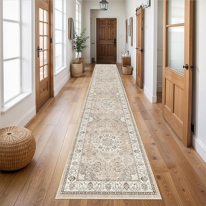 Hallway Washable Runner Rug - 2'6x14 Kitchen Rugs Entryway Rug Runner Vintage Soft Floor Mat Non ... | Amazon (US)