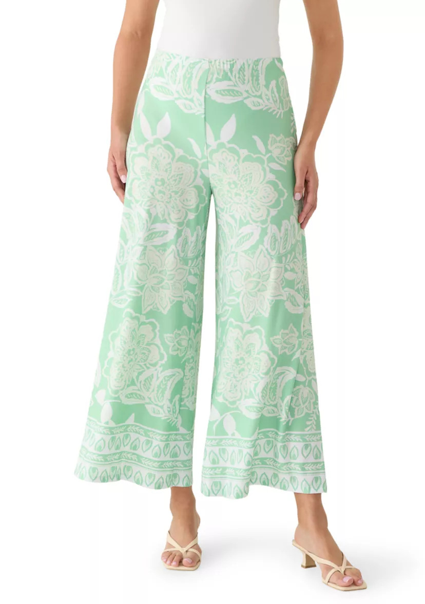 Women's Wide Leg Pull On Border Pants | Belk