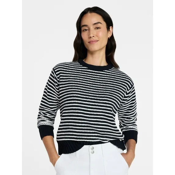 Time and Tru Women's and Women's Plus Long Sleeve Chenille Pullover, Sizes XS-4X | Walmart (US)