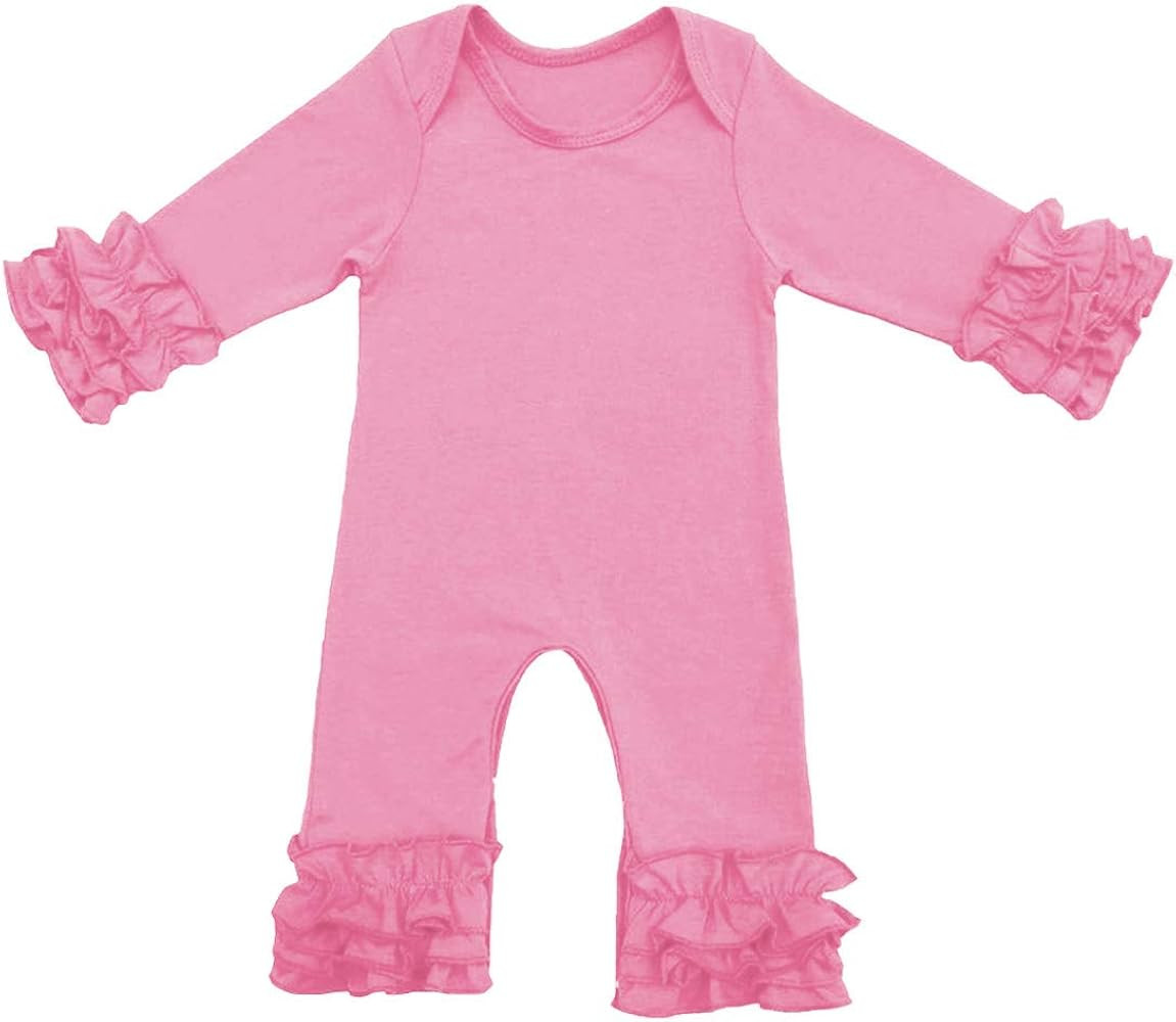 Toddler Baby Girl Icing Ruffle Jumpsuit Pants Long Sleeve Romper Birthday Outfit | Amazon (US)