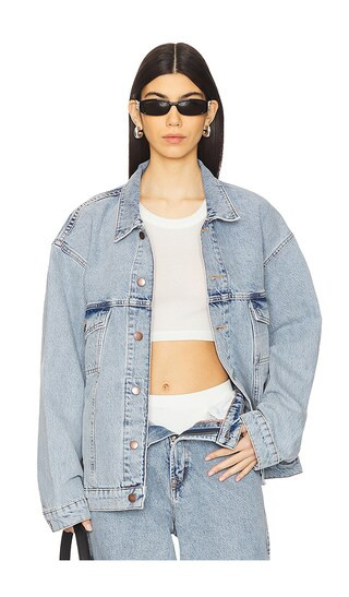 Sky Jacket in Light Blue Denim | Revolve Clothing (Global)