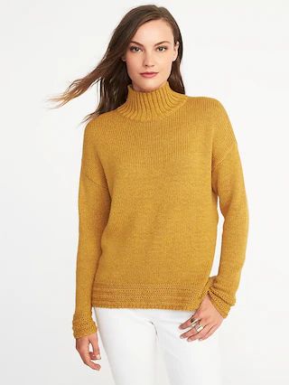 Old Navy Womens Mock-Neck Hi-Lo Sweater For Women Golden Opportunity Size L | Old Navy US