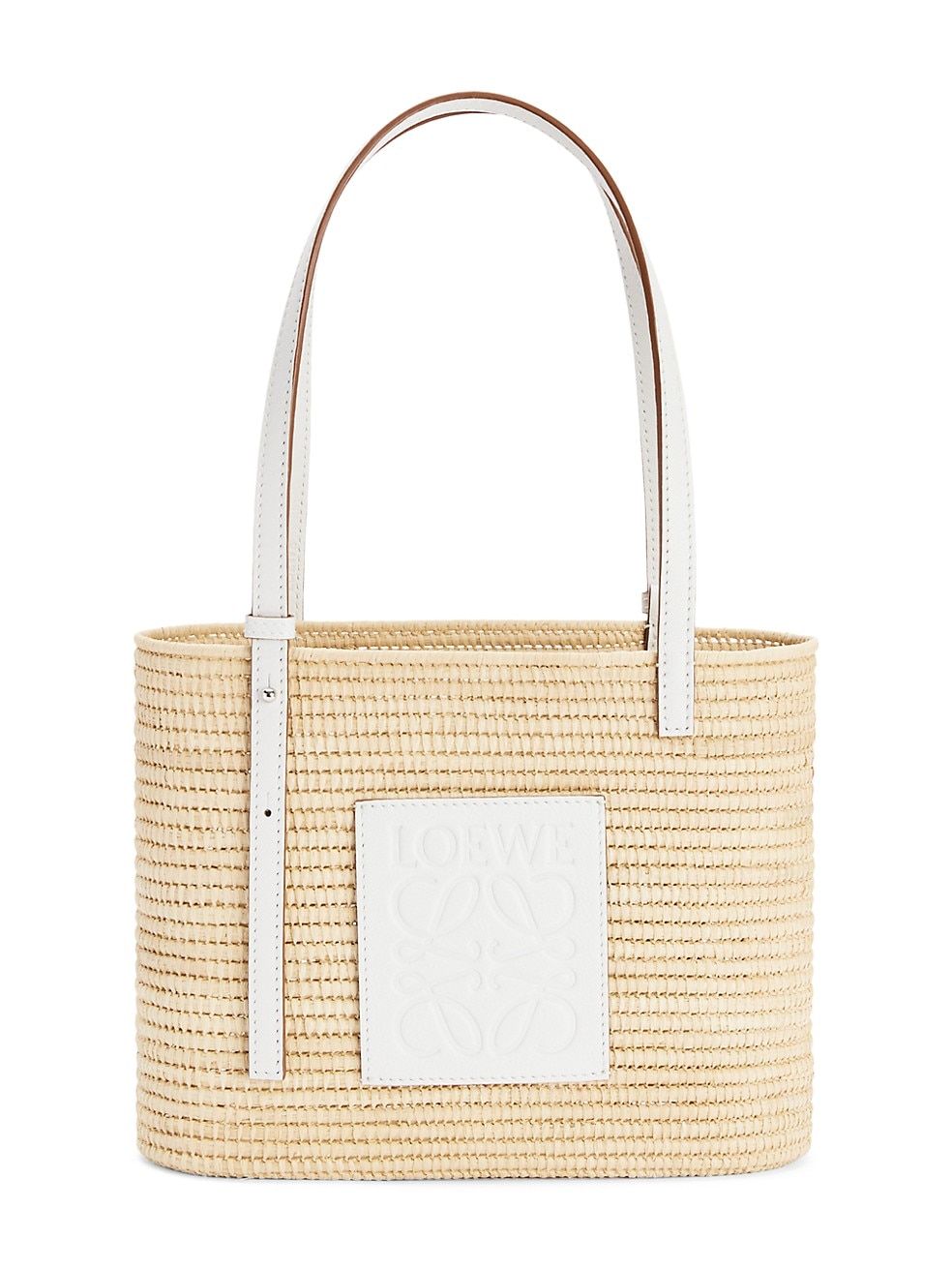 Paula's Ibiza Small Square Leather-Trimmed Raffia Basket Bag | Saks Fifth Avenue