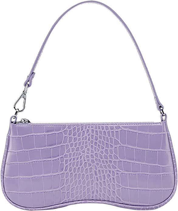 JW PEI 90s Shoulder Bag for Women Vegan Leather Crocodile Purse Classic Clutch Handbag | Amazon (US)