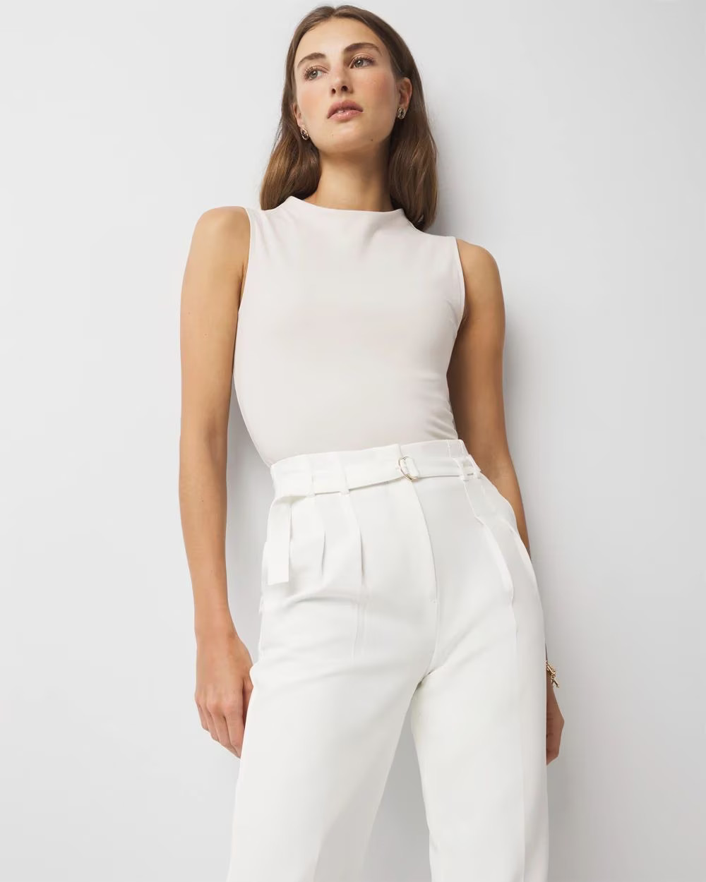 WHBM FORME™ All Ways Stretch High-Crewneck Tank Top | White House Black Market