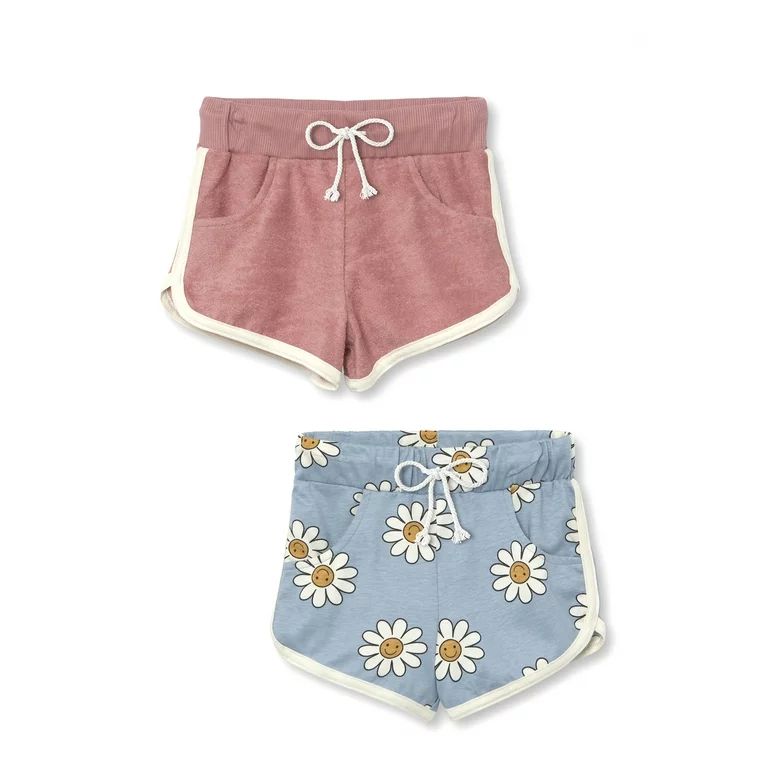 Little Star Organic Toddler Girl 2Pk Dolphin Shorts, Size 12M-5T | Walmart (US)