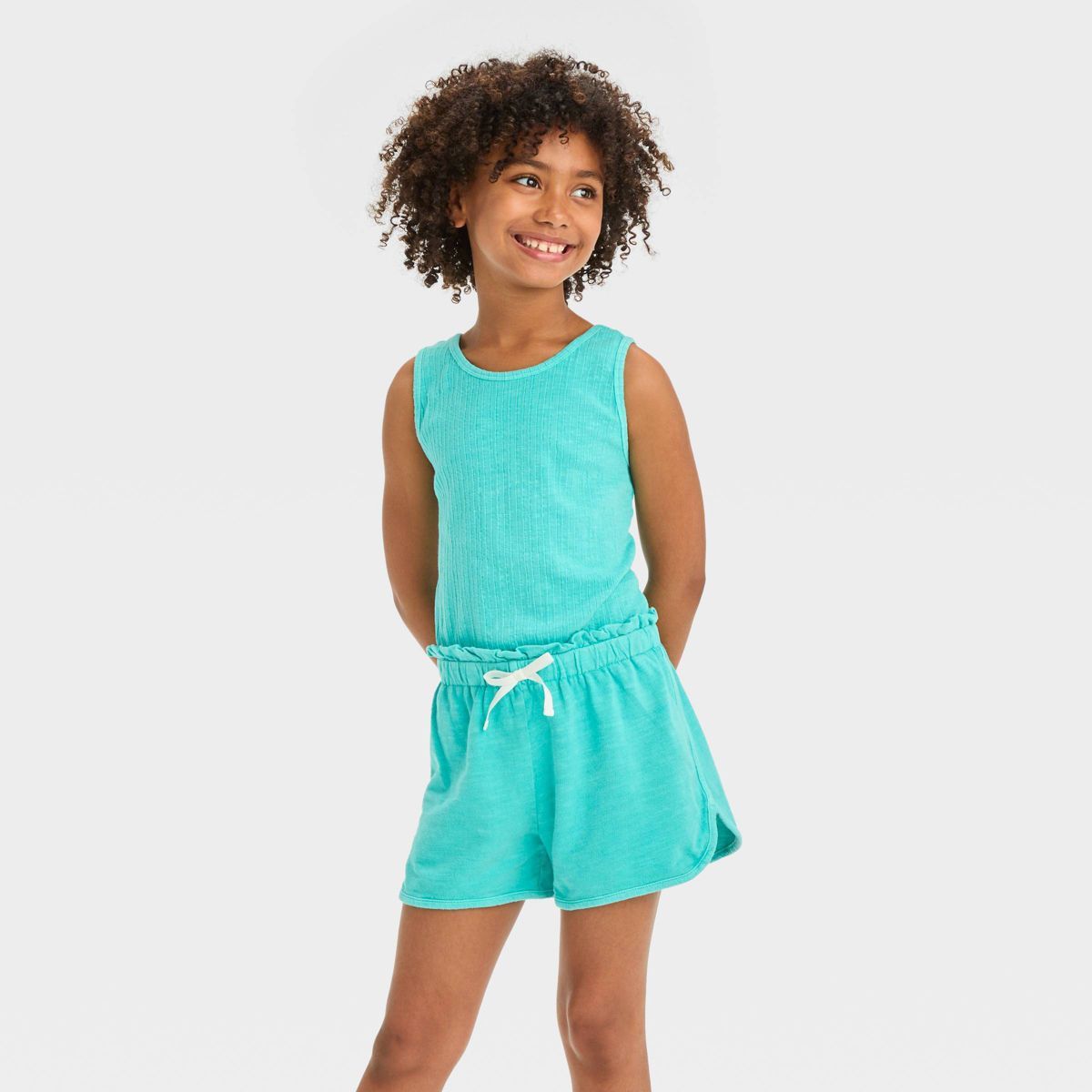 Girls' Sleeveless Ribbed French Terry Romper - Cat & Jack™ | Target