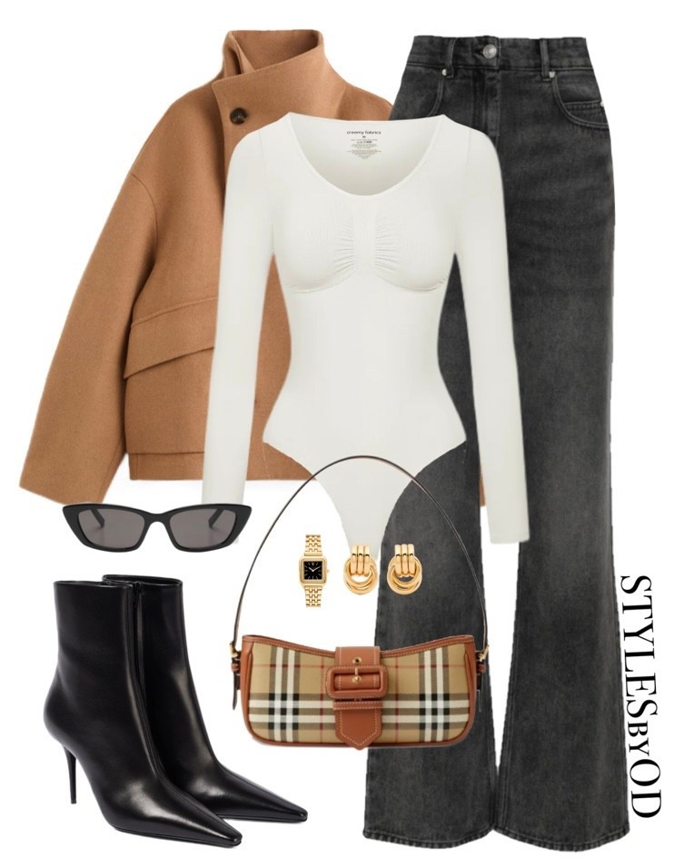 Timeless neutrals that never go out of style🐪🖤

#capsulewardrobe #neutralstyle #LTKstyletip #chicoutfit #streetstyle #winterstyle
minimalist style, camel coat, bodysuit outfit, black flared jeans, pointed ankle boots 

#LTKSeasonal #LTKWorkwear #LTKSaleAlert