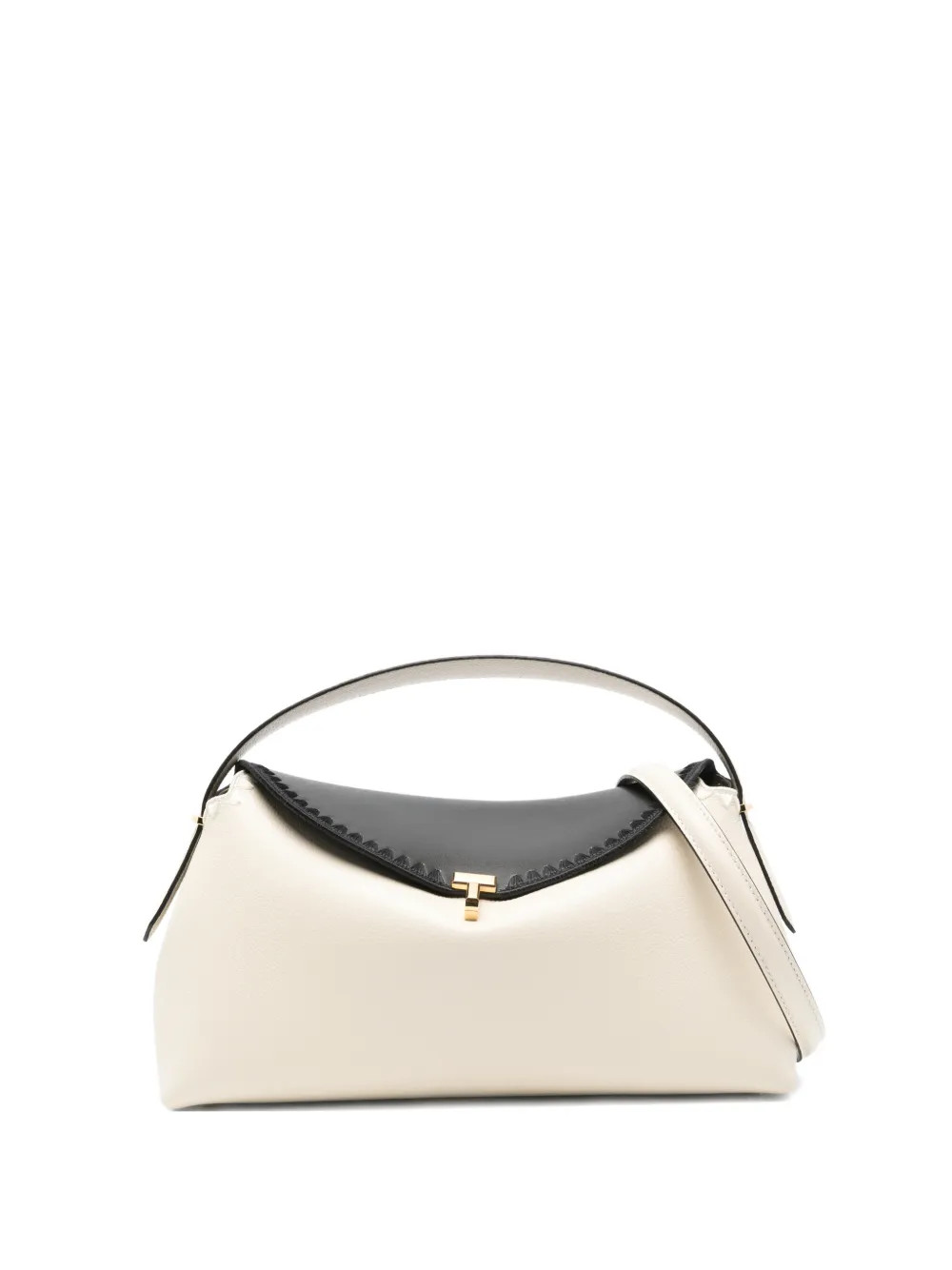TOTEME T-lock Embroidered Leather Shoulder Bag | Neutrals | FARFETCH | Farfetch Global