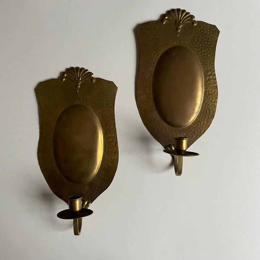 Pair of Vintage Swedish Brass Sconces by Knut Eriksson, Eskilstuna - Etsy | Etsy (US)