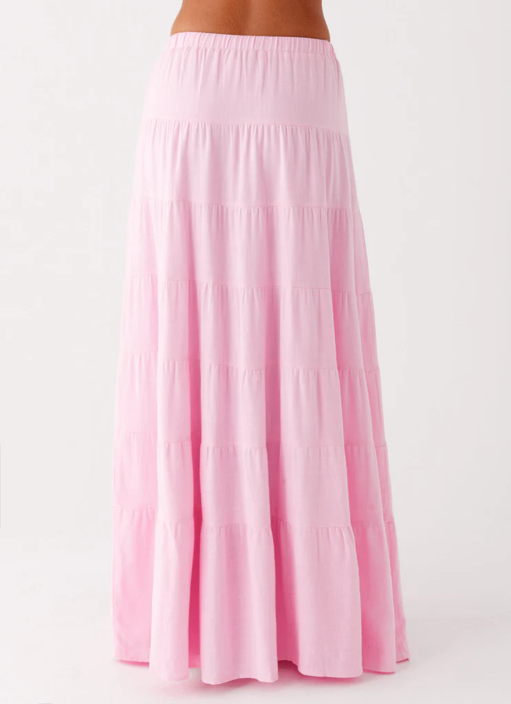 Mariella Linen Maxi Skirt - Pink | Peppermayo (Global)