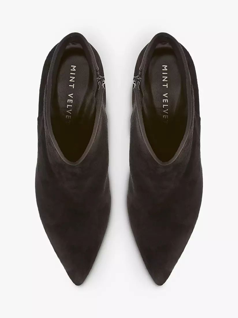 Mint Velvet Finny Suede Ankle Boots, Black | John Lewis (UK)