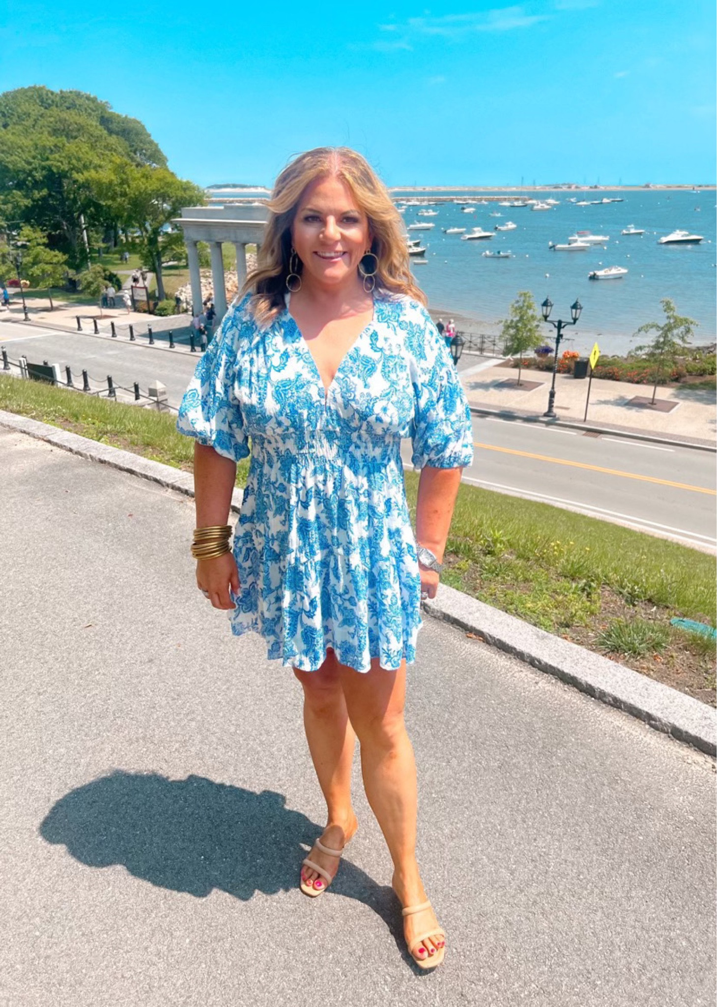 Is this not the most perfect summer dress?! In a silhouette to suit all figures, this dress stuns in a beautiful blue crush toile fabrication.  The deep v-neckline with hook-and-eye closure meets at the smocked elasticated waist and feature elbow-length voluminous sleeves while an open back features a self-tie closure. An effortlessly feminine style for this season and beyond. The back is equally as beautiful. Be sure to check that post too!
Wedding guest, MISA Los Angeles, sundress

#LTKwedding #LTKSeasonal #LTKFind