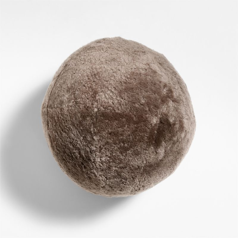 Palle Shearling Sphere 12 Warm Taupe Throw Pillow by Athena Calderone + Reviews | Crate & Barrel | Crate & Barrel