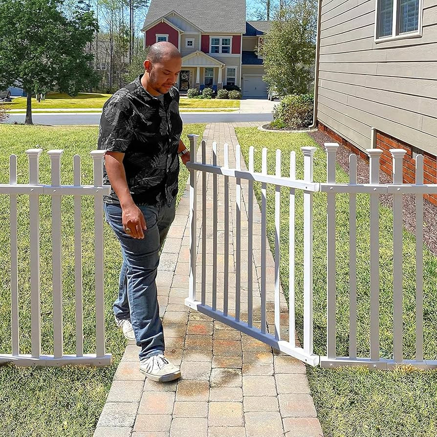 3.5ft H x 5ft W (1 Gate) No Dig Zippity Burbank Gate Kit, White Vinyl Picket Yard Fence Entry wit... | Amazon (US)