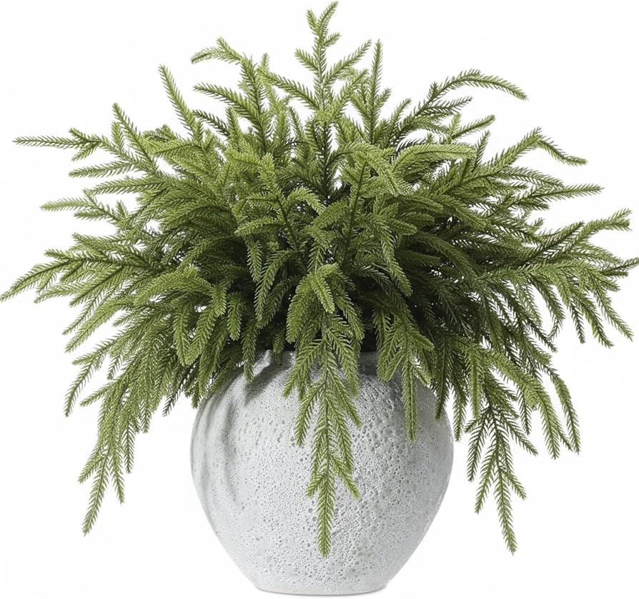 Giegxin 12 Pcs 19 Inch Real Touch Christmas Cedar Stem Modern Natural Bendable Artificial Greener... | Amazon (US)