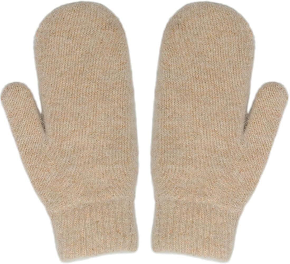 Winter Warm Mittens for Women - Cold Weather Stretch Thick Lining Knitted Gloves S/M | Amazon (US)