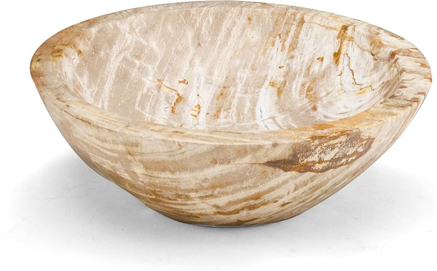 KALIFANO - 9" Brown Small Petrified Wood Bowl, Hand-carved, Timeless, Unique, and Elegant Decor A... | Amazon (US)