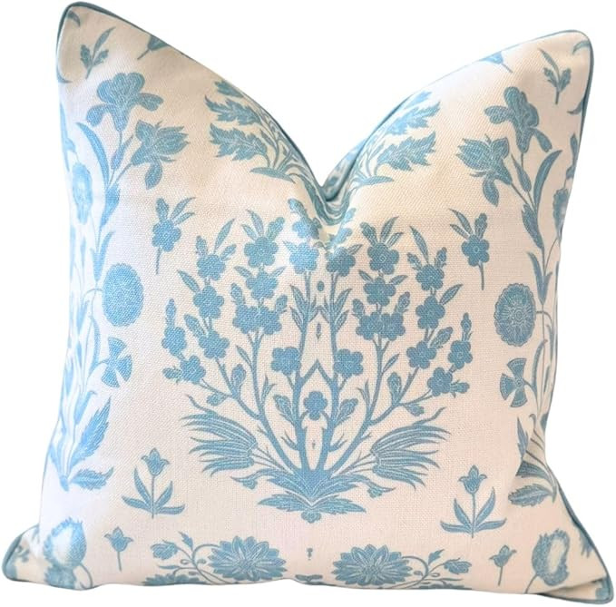 Floral Throw Pillow Cover Charlotte Blue and White Pillow Cover 20"x20" 50 cm x 50 cm Grandmillen... | Amazon (US)