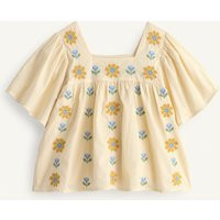 Zara - Cross Stitch Floral Embroidered Blouse Limited Edition - Cream - 13-14 Years (64,6 Inches) - Kids | Zara US