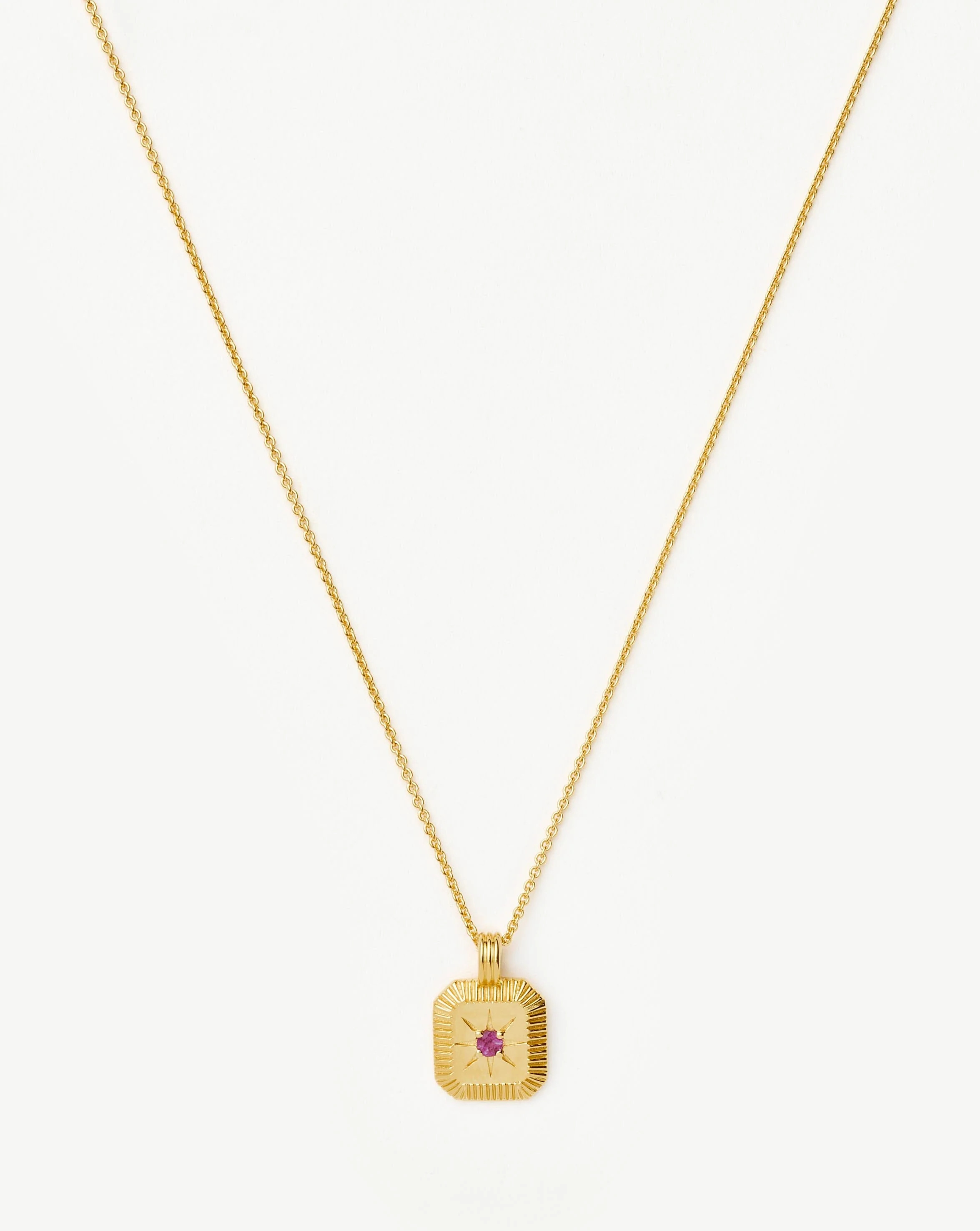 October Birthstone Pendant Necklace | Gold/Pink Tourmaline | Missoma UK