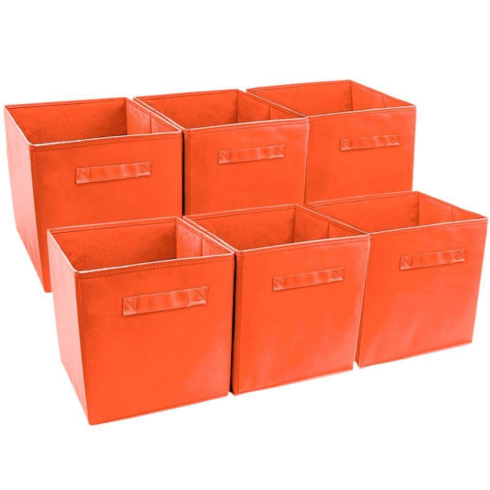 Sorbus 6pk Foldable Storage Cube Basket Bin Orange | Target