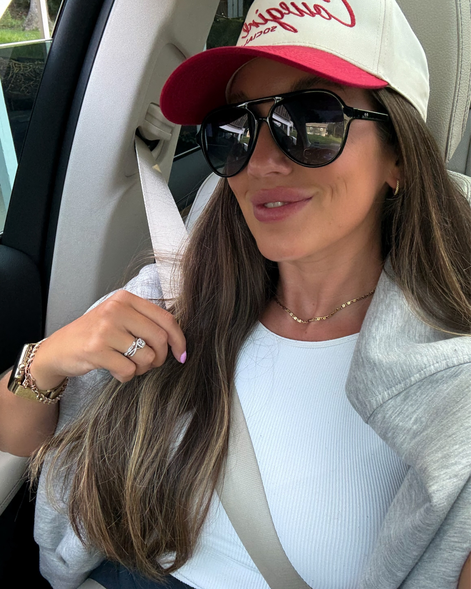 Sunglasses 
Tank
Shorts
Sweatshirt 
Crocs
Trucker hat 
… I’m one happy girl 
- sorry about the dirty mirror 😂



#LTKFindsUnder50 #LTKShoeCrush #LTKActive