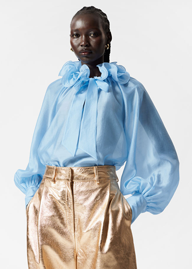 Ruffled Tie-Neck Blouse | & Other Stories US